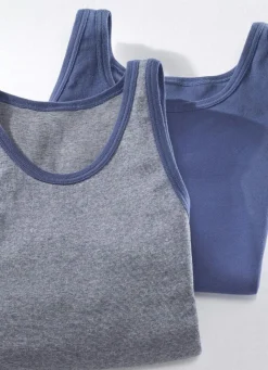 New BADER Dreierpack Sportjacken aus Feinripp, uni 2X JEANSBLAU MELIERT, 1X INDIGO
