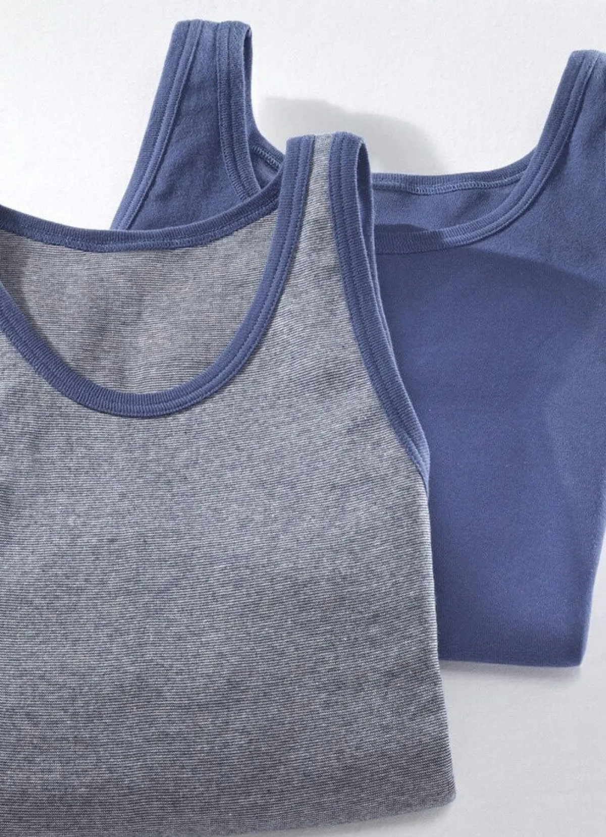 New BADER Dreierpack Sportjacken aus Feinripp, uni 2X JEANSBLAU MELIERT, 1X INDIGO