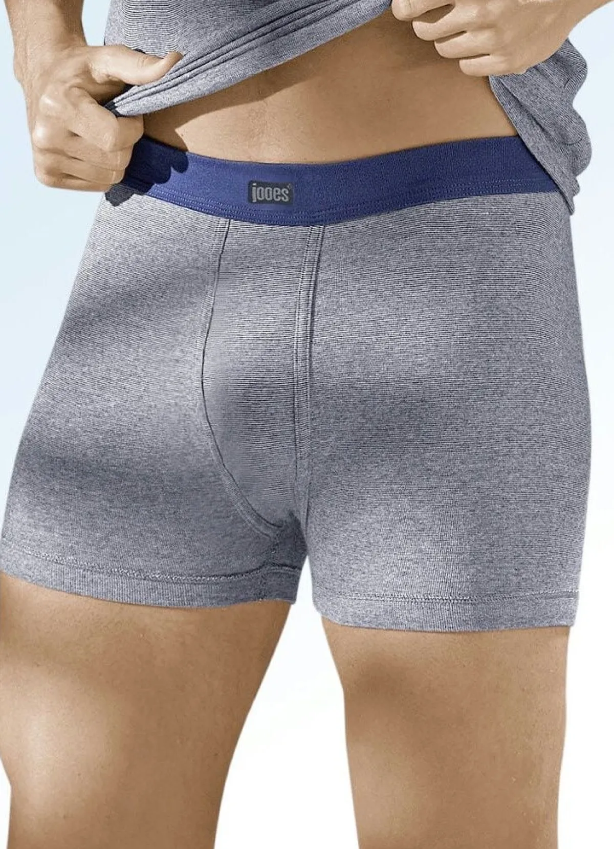 Outlet BADER Dreierpack Unterhosen aus Feinripp, uni 3X JEANSBLAU MELIERT