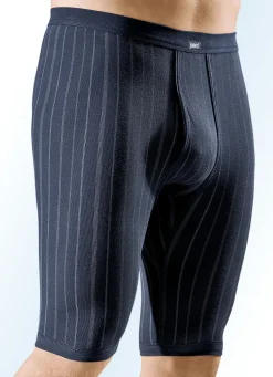 Discount BADER Dreierpack Unterhosen, knielang, aus Feinripp, marine 2X MARINE-BUNT, 1X UNI MARINE