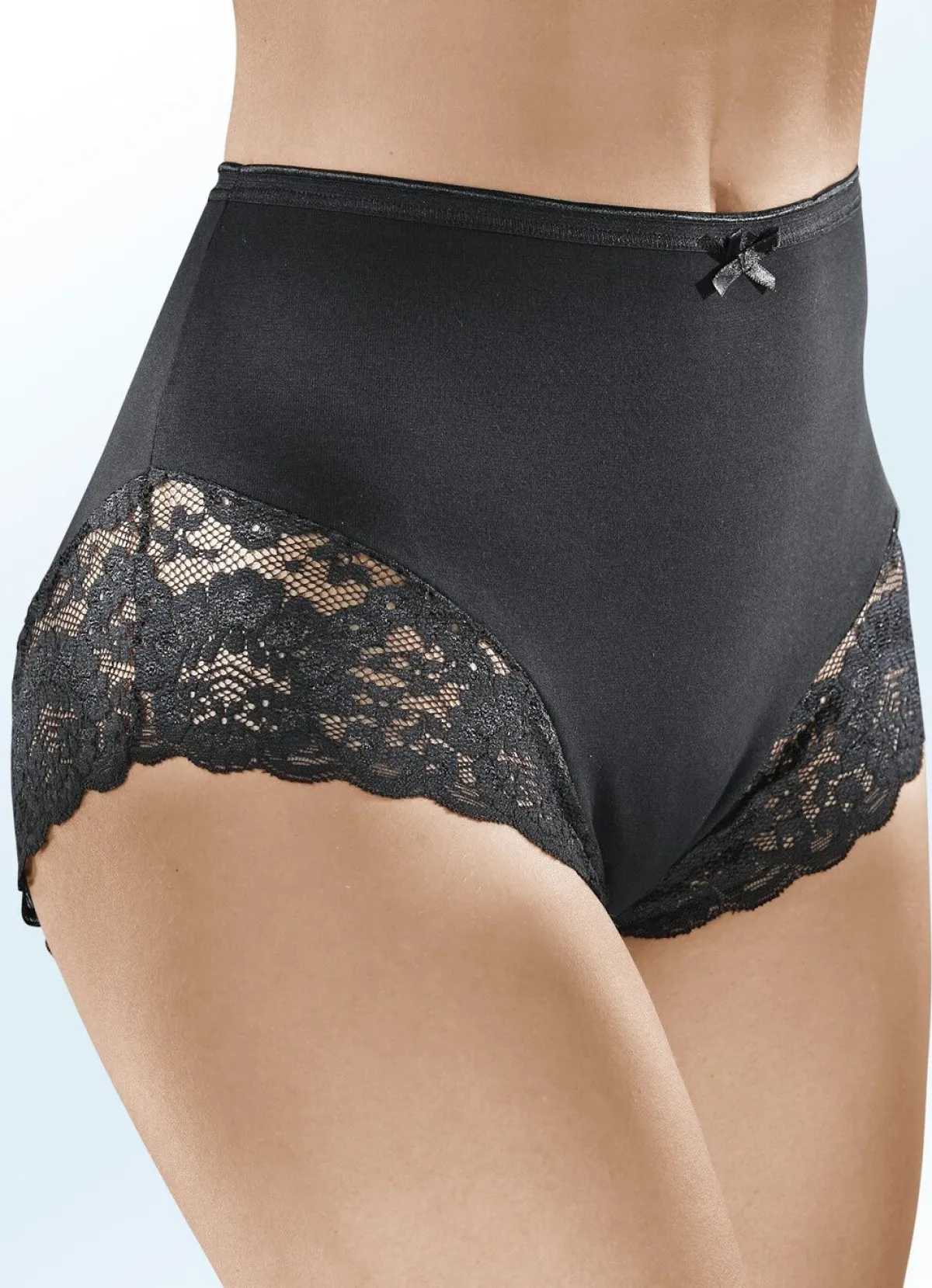 Best BADER Dreierpack Pants mit Elastikspitze SCHWARZ
