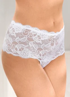 Outlet BADER Dreierpack String-Pants aus elastischer Spitze WEISS
