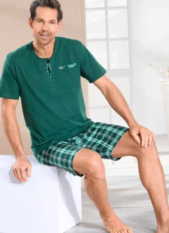 BADER Dreiteiliges Shorty mit Knopfleiste und Brusttasche 1X TANNENGRÜN, 1X MINTGRÜN