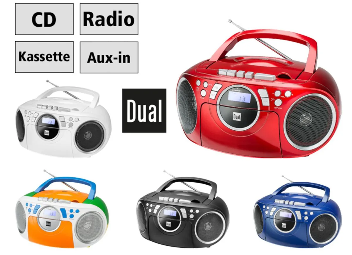 New BADER Dual P70 CD-/Radio-/Kassettenspieler SCHWARZ