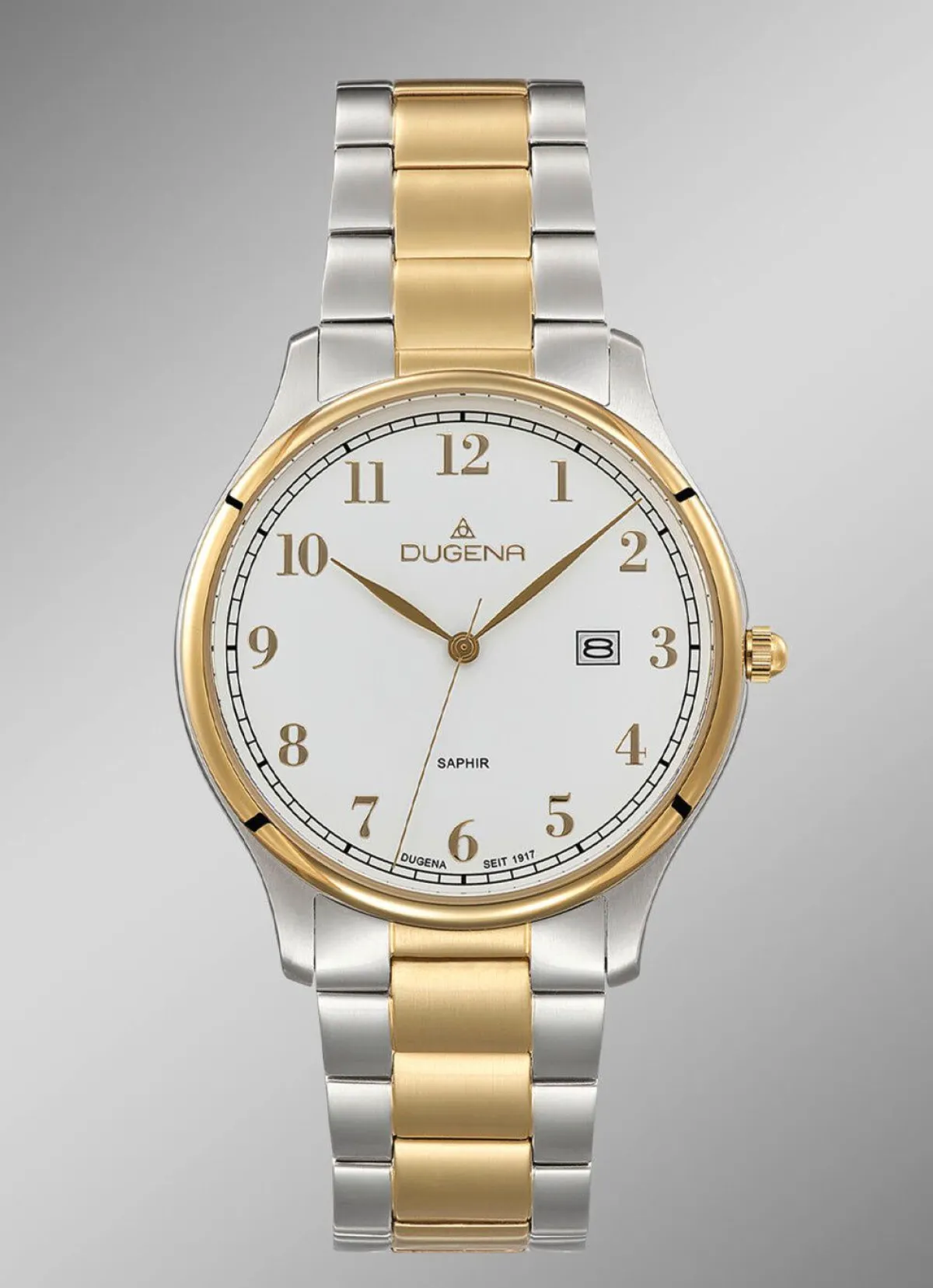 New DUGENA -Quartz-Herrenuhr mit Edelstahlbandgehäuse