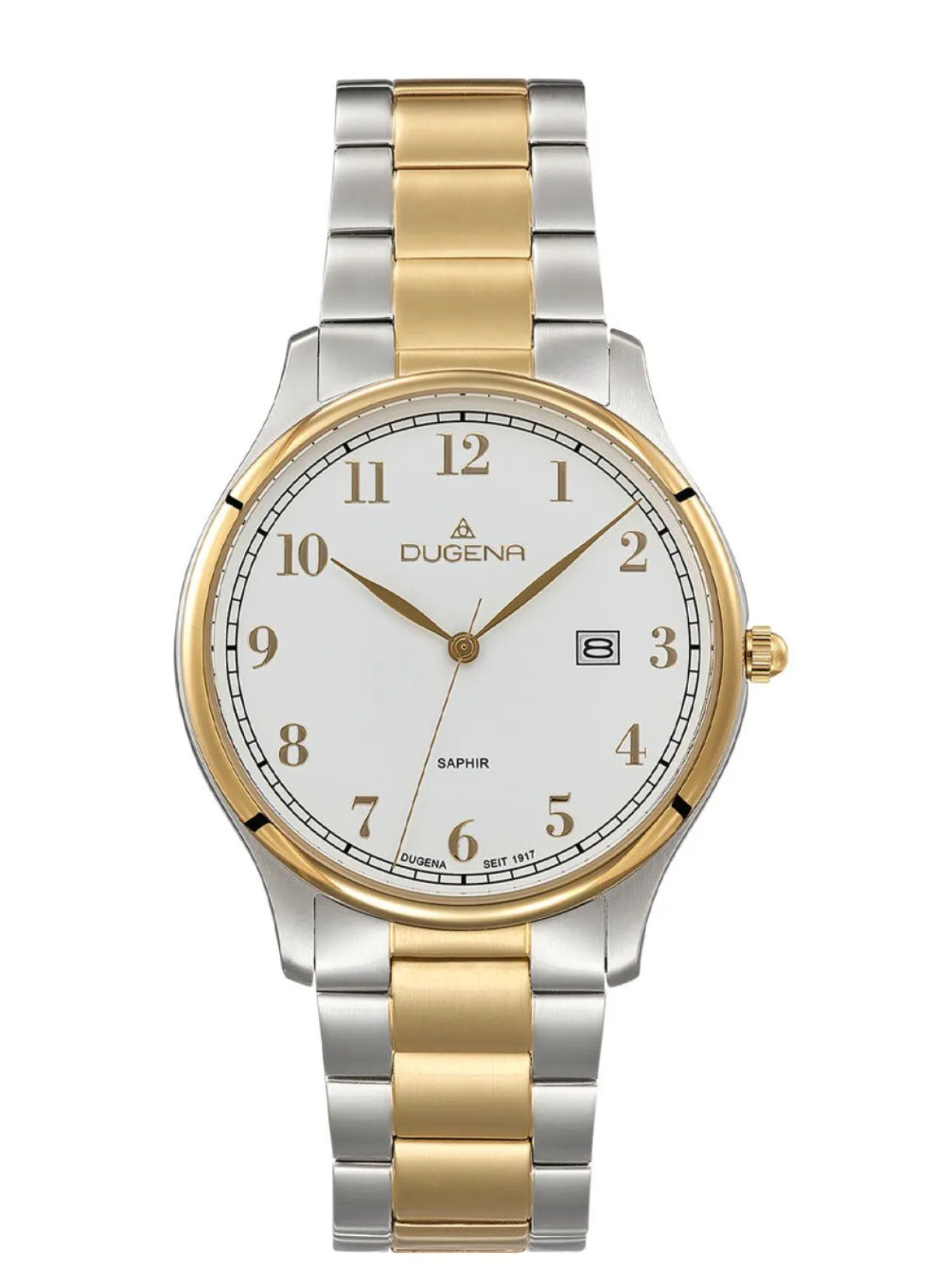 New DUGENA -Quartz-Herrenuhr mit Edelstahlbandgehäuse