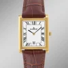 New DUGENA -Quartz-Herrenuhr mit Edelstahlgehäuse und Lederband