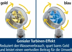 Discount BADER Duschkopf Aquadon EcoTornado mit genialem Turbinen-Effekt GOLD