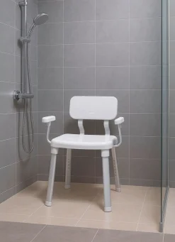 Best BADER Dusch- und Badestuhl für sicheres Duschen und Baden WEISS-ALU