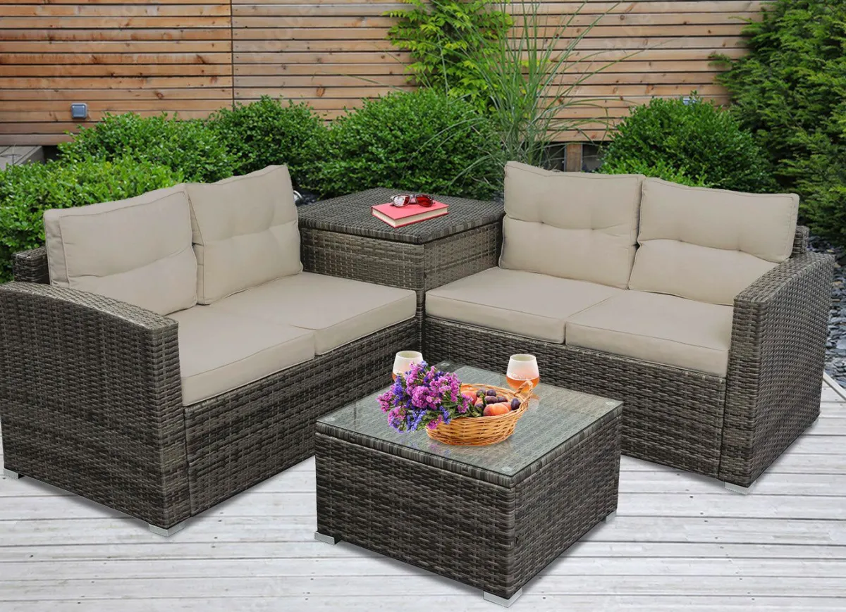 Best BADER Ecklounge Bonn mit Kissenbox GRAU