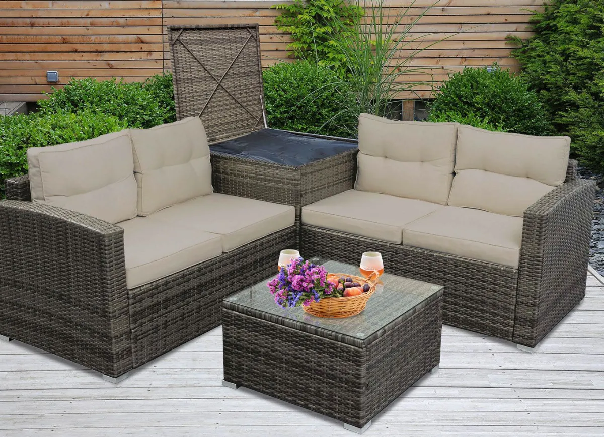 Best BADER Ecklounge Bonn mit Kissenbox GRAU