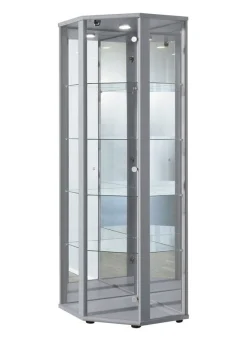 Online BADER Eck-Vitrine mit LED-Beleuchtung ALU