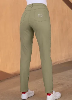 BADER Edeljeans in 5-Pocket-Form OLIV