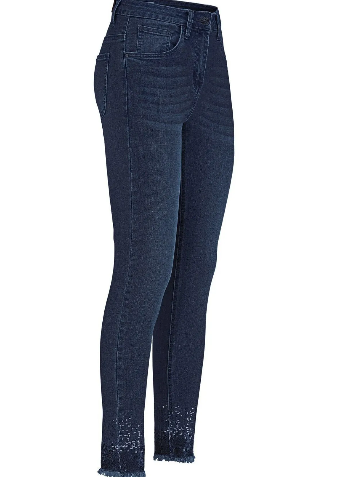 Online BADER Edel-Jeans mit Fransensaum DUNKELBLAU