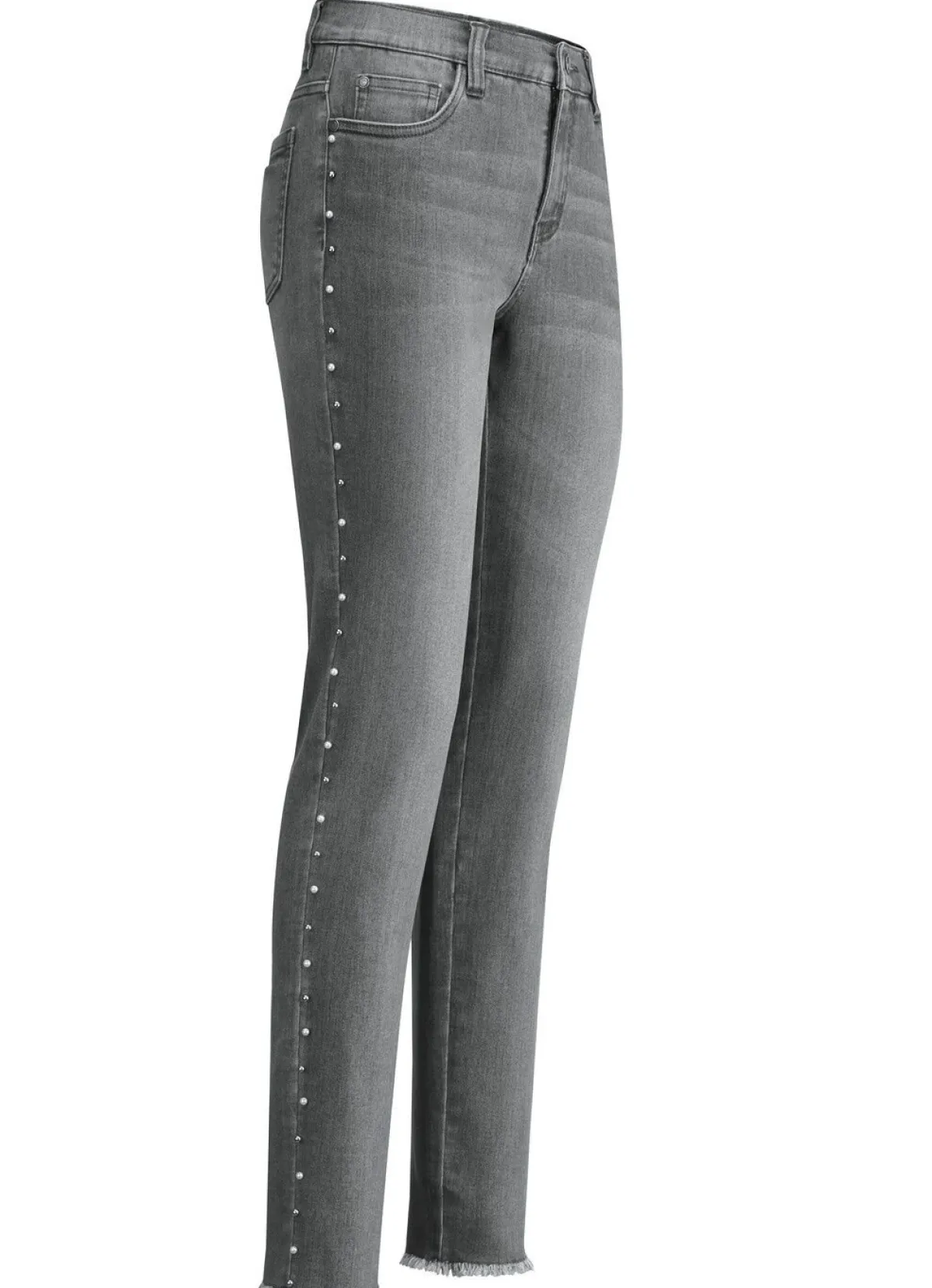 Sale BADER Edel-Jeans mit tollen Zierperlen ANTHRAZIT