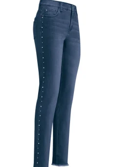 Hot BADER Edel-Jeans mit tollen Zierperlen DUNKELBLAU