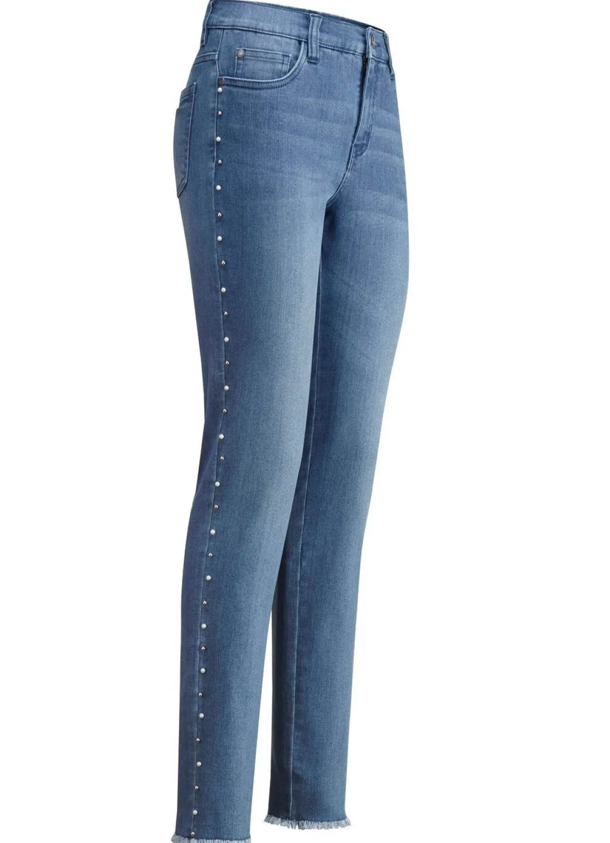 Outlet BADER Edel-Jeans mit tollen Zierperlen JEANSBLAU
