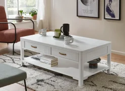 New BADER Edler Couchtisch im used-Look WEISS