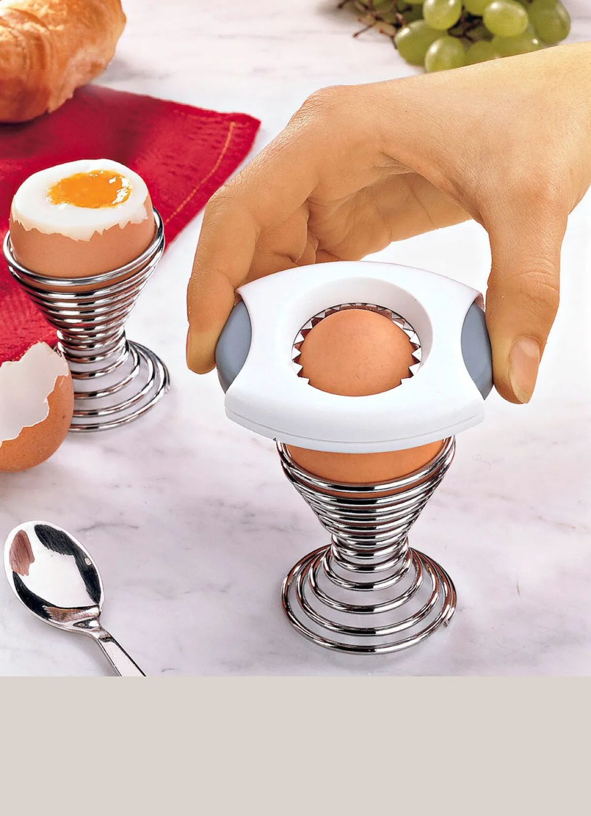 Hot BADER Ei-Köpfer-Set, 2-teilig WEISS-GELB