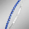 BADER Elastisches Armband aus Edelstahl mit blauen Kristallen