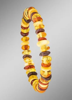 Discount BADER Elastisches Armband mit echt Bernstein-Mix