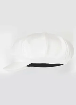 Clearance BADER Elegante Damen-Ballonmütze, mit rückwärtigem Elastikeinsatz WEISS