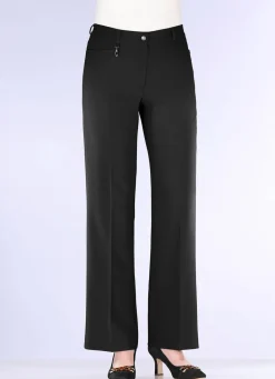 Sale KLAUS MODELLE MADE IN GERMANY Elegante Hose mit apartem Zieranhänger SCHWARZ