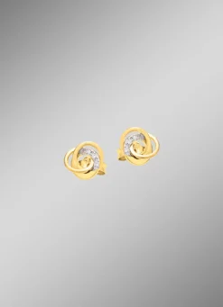 New BADER Elegante Knoten-Ohrstecker mit Zirkonia