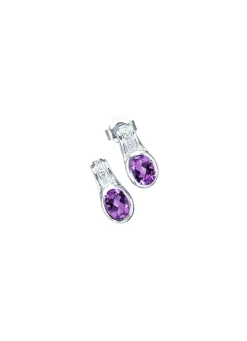 Hot BADER Elegante Ohrstecker mit echt Amethyst und synth. Zirkonia