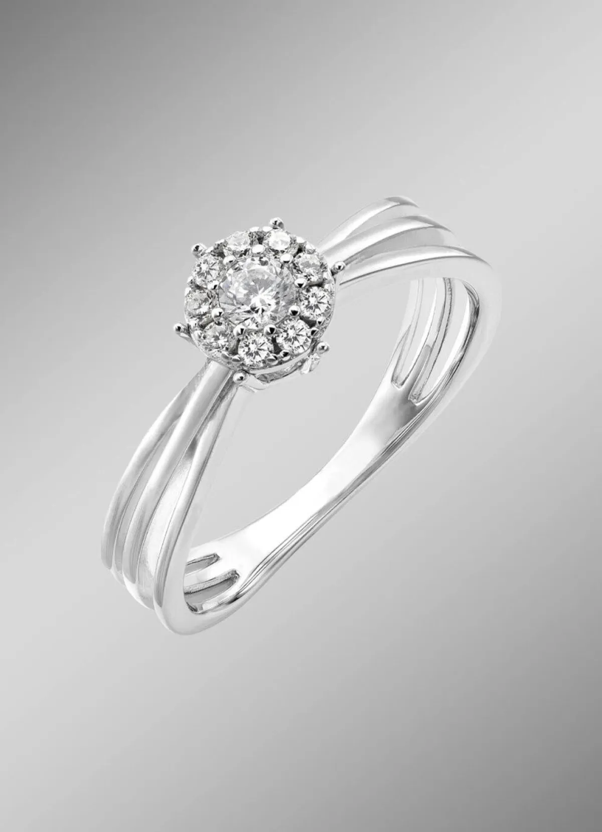 Outlet BADER Eleganter Damenring mit synth. Zirkonia