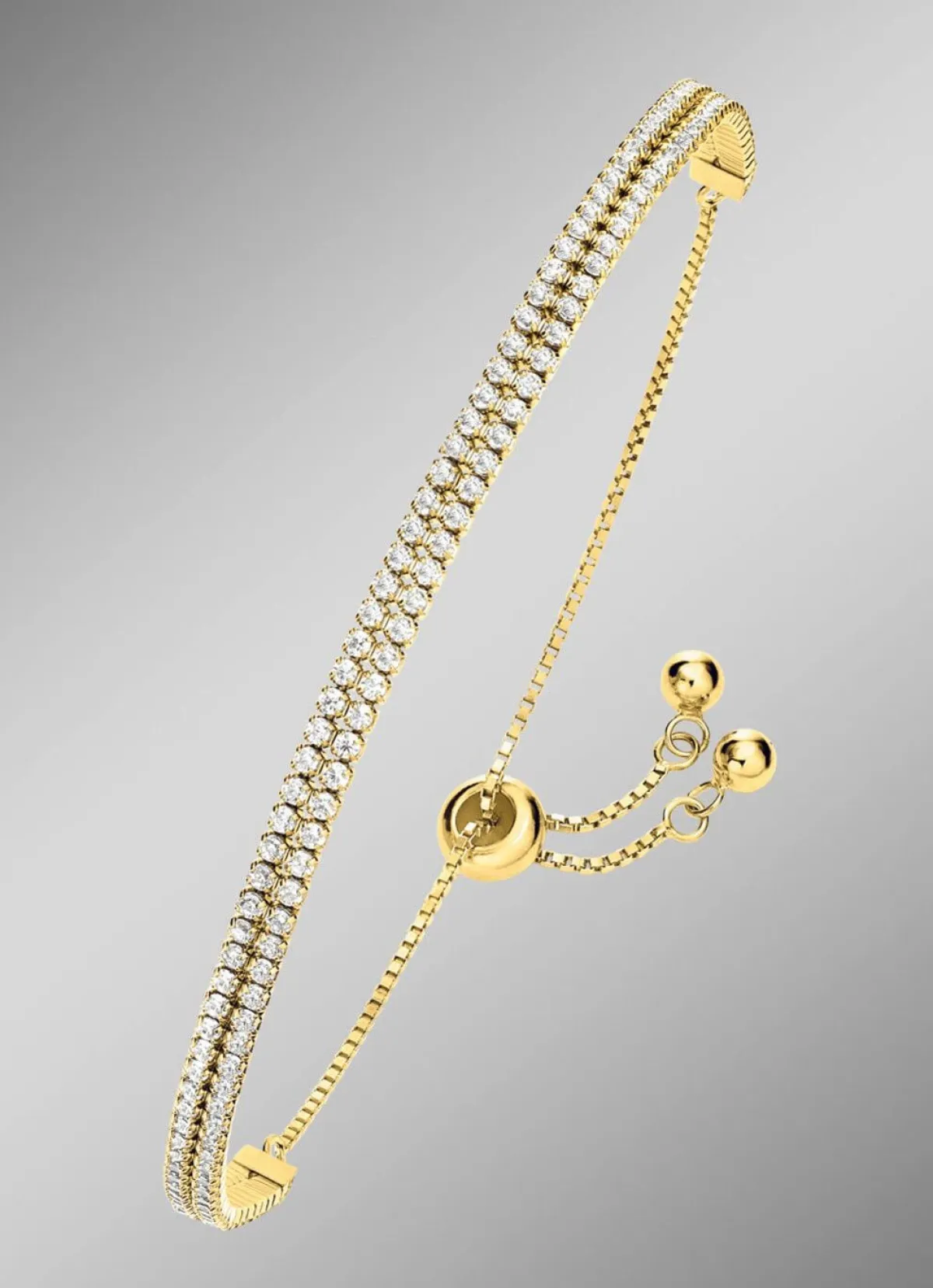 Clearance BADER Elegantes doppelreihiges Armband mit synth. Zirkonia