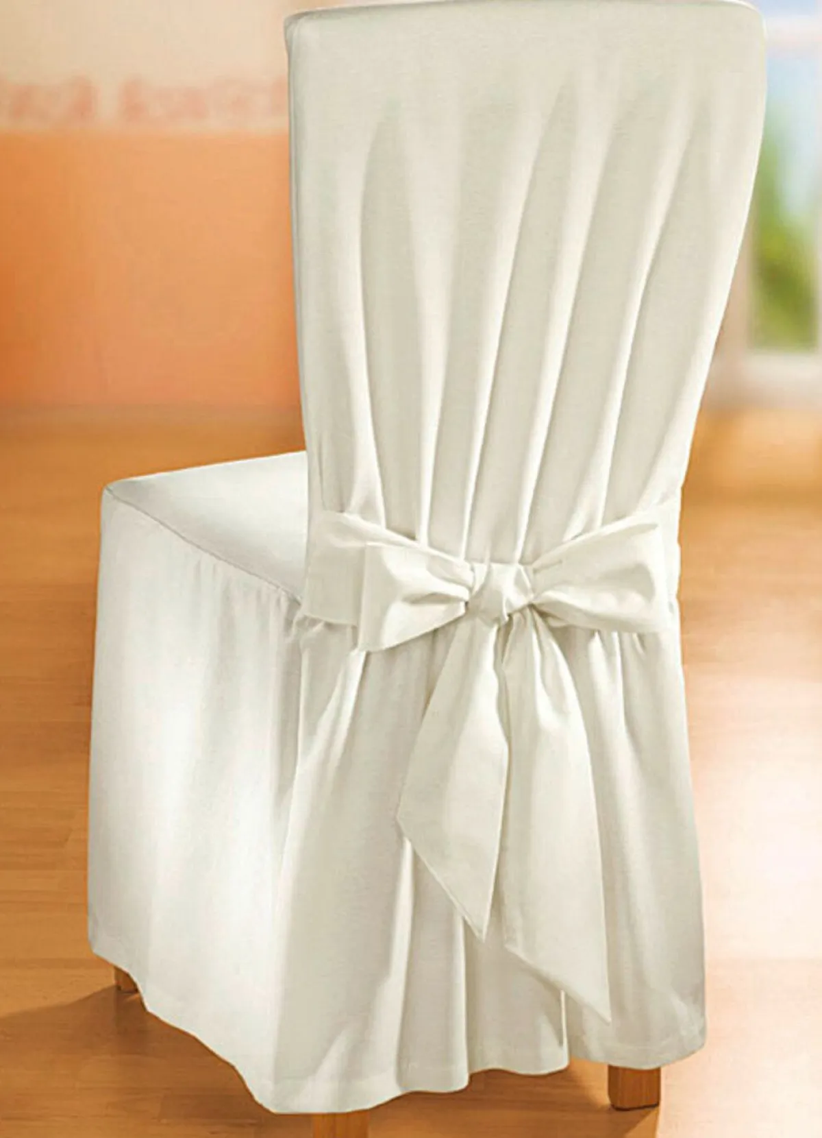 Best BADER Elegante Stuhlhusse mit Bindebändern NATUR
