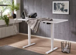 Discount BADER Elektrisch höhenverstellbarer Schreibtisch WEISS-WEISS