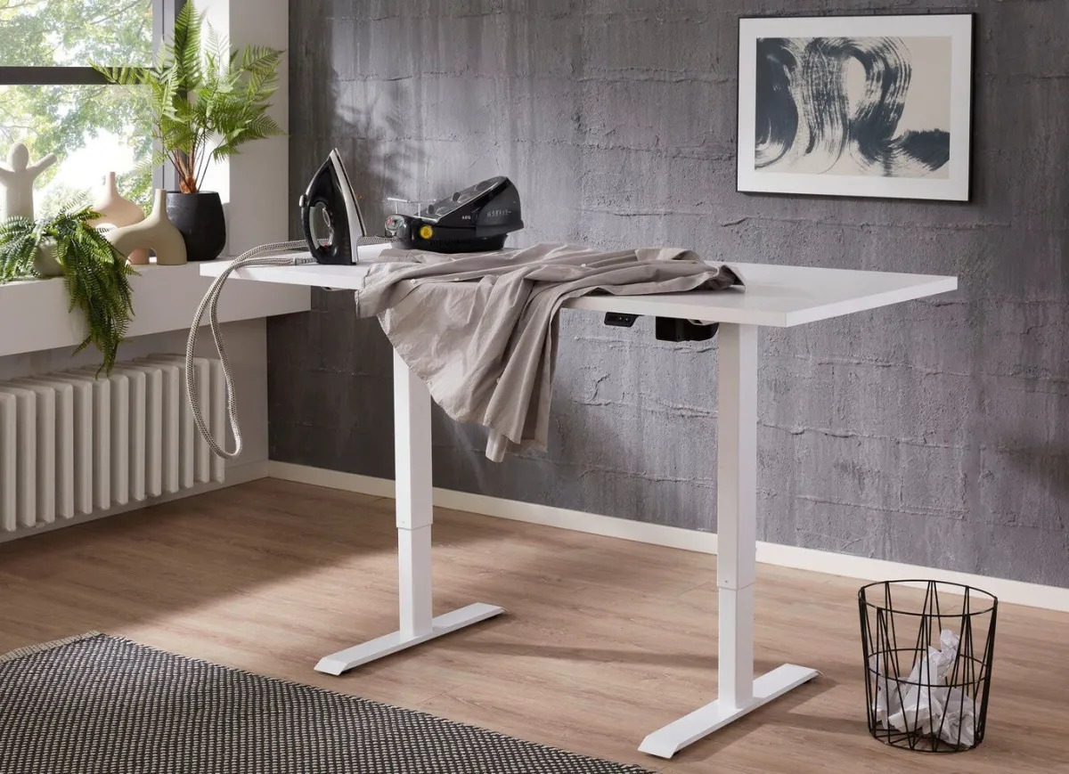 Discount BADER Elektrisch höhenverstellbarer Schreibtisch WEISS-WEISS