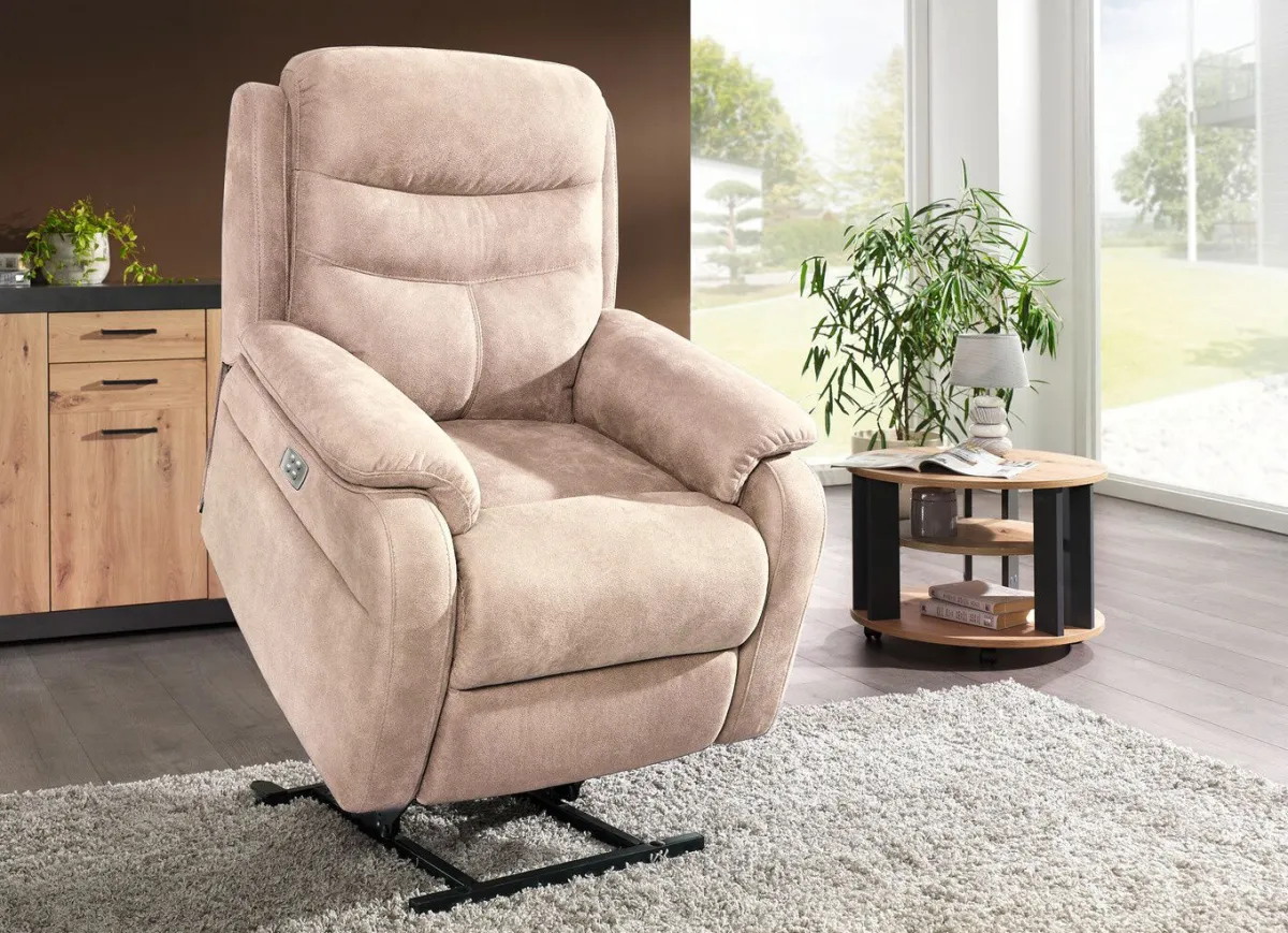 Sale BADER Elektrisch verstellbarer TV-Sessel mit Motor und Aufstehhilfe BEIGE