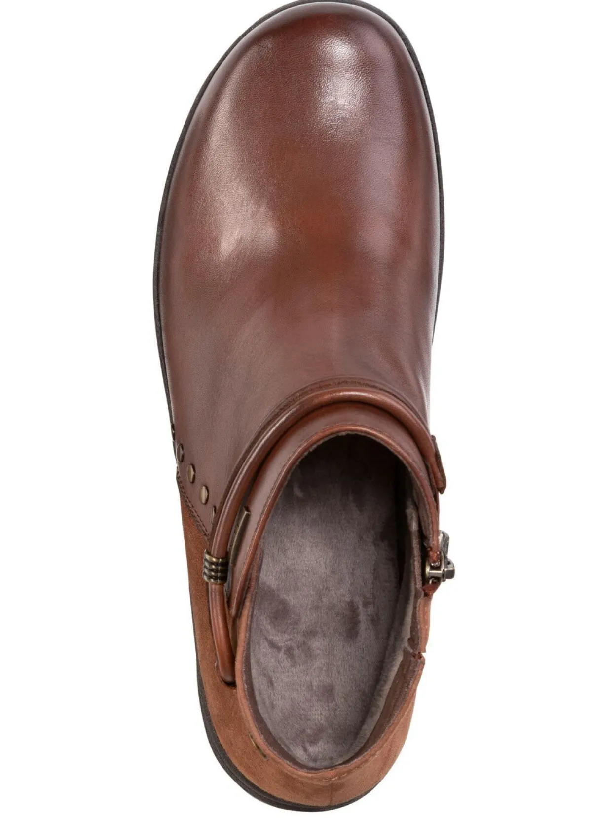 ELENA EDEN , atmungsaktive Damen-Boots, Weite H, mit herausnehmbarem Fußbett COGNAC