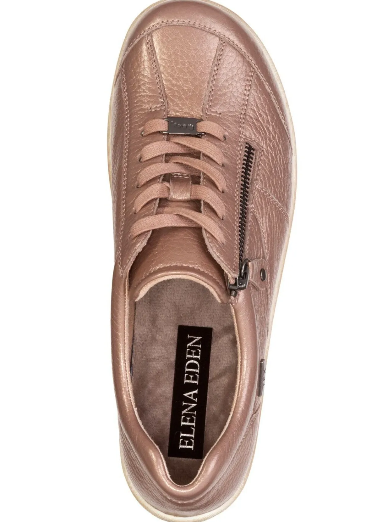 New ELENA EDEN , atmungsaktive Damen-Sneaker, Weite H, mit herausnehmbarem Fußbett TAUPE