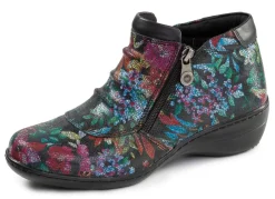 Discount ELENA EDEN , bequeme Damen-Boots, Weite H, mit herausnehmbarem Fußbett SCHWARZ-BUNT