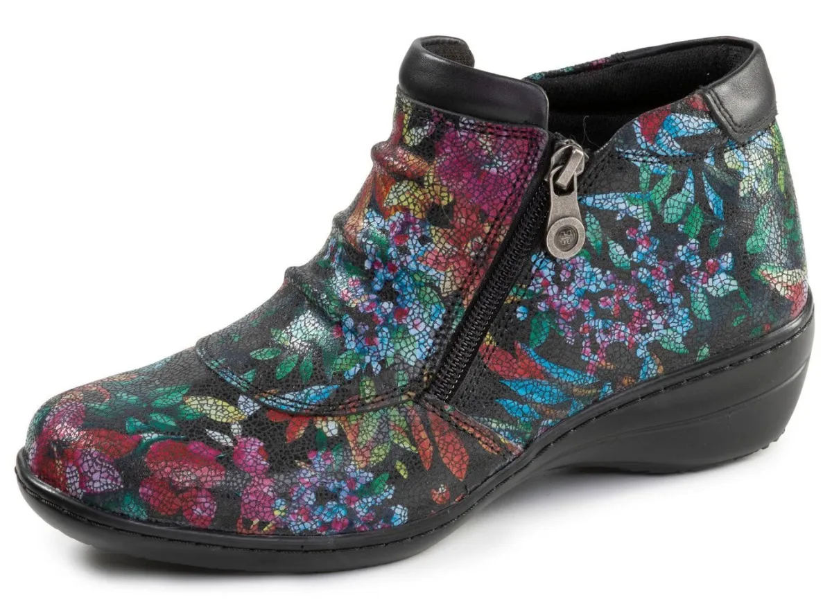 Discount ELENA EDEN , bequeme Damen-Boots, Weite H, mit herausnehmbarem Fußbett SCHWARZ-BUNT