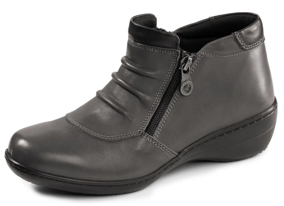 Best ELENA EDEN , bequeme Damen-Boots, Weite H, mit herausnehmbarem Fußbett GRAU-SCHWARZ