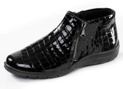 ELENA EDEN , bequeme Damen-Boots, Weite H, mit herausnehmbarem Fußbett SCHWARZ