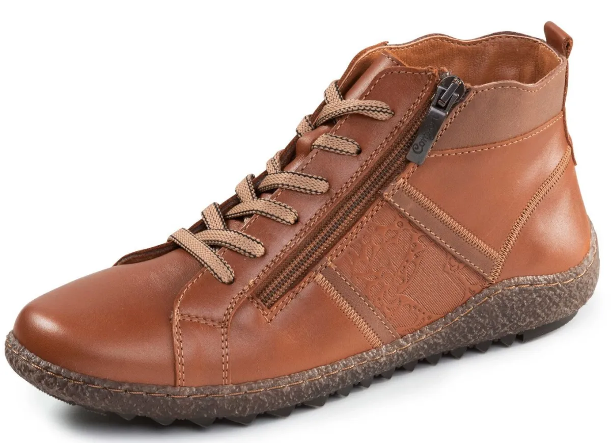 Discount ELENA EDEN , bequeme Damen-Boots, Weite G, mit herausnehmbarem Fußbett COGNAC