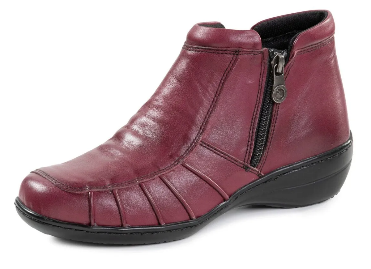Outlet ELENA EDEN , bequeme Damen-Boots, Weite H, mit herausnehmbarem Fußbett BURGUND