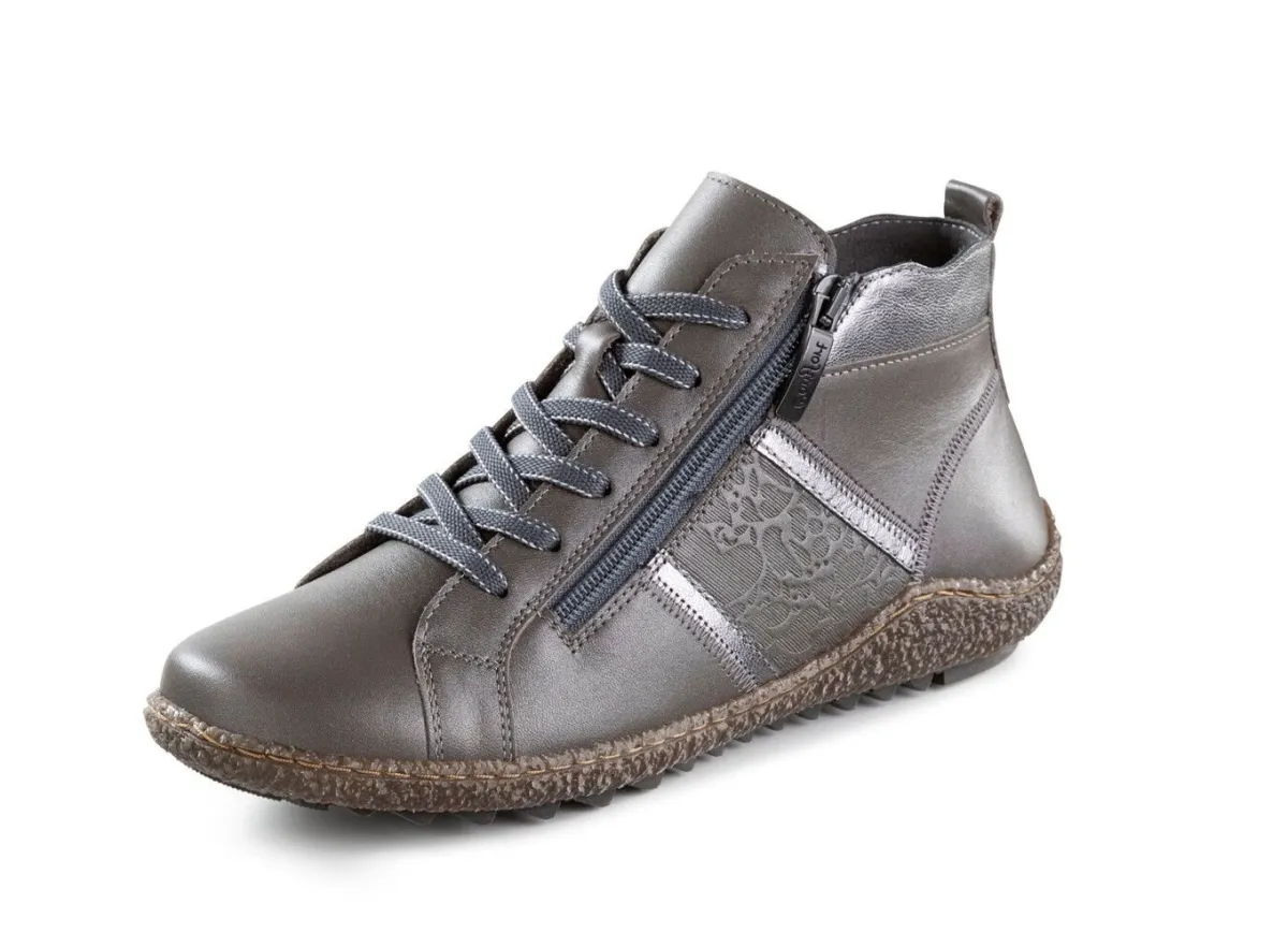 New ELENA EDEN , bequeme Damen-Boots, Weite G, mit herausnehmbarem Fußbett GRAU-ALTSILBER