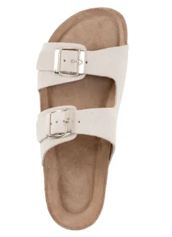 Clearance BADER ELENA EDEN, bequeme Damen-Pantoletten, Weite H, aus Leder BEIGE