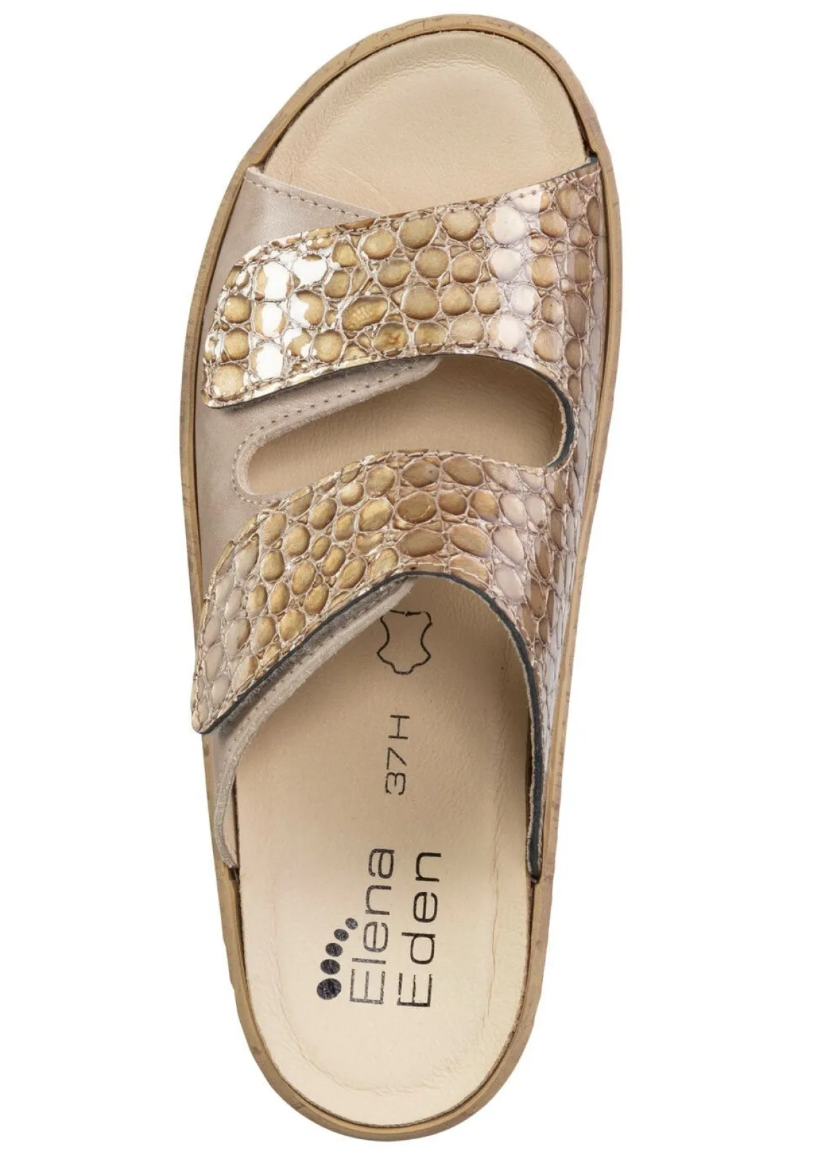 Discount ELENA EDEN , bequeme Damen-Pantoletten, Weite H, mit herausnehmbarem Fußbett TAUPE