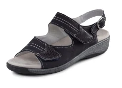 New ELENA EDEN , bequeme Damen-Sandalen, Weite G, mit herausnehmbarem Fußbett DUNKELBLAU