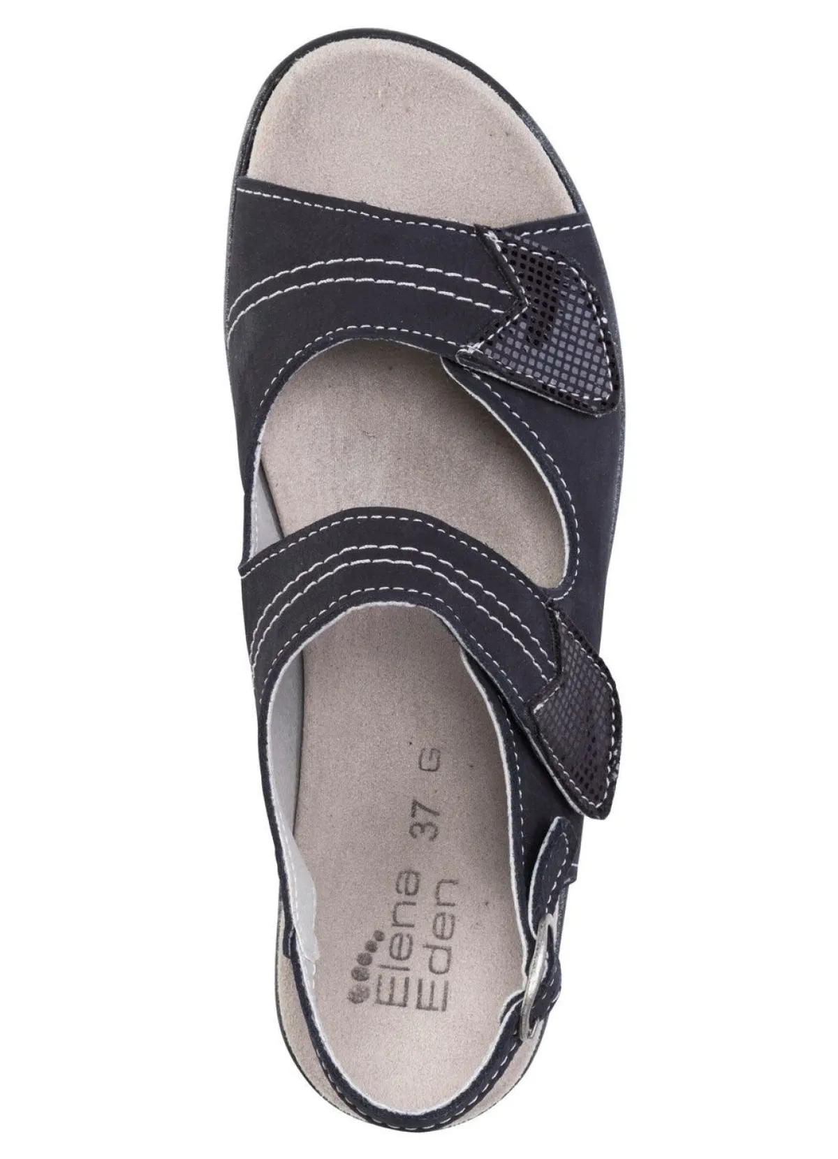New ELENA EDEN , bequeme Damen-Sandalen, Weite G, mit herausnehmbarem Fußbett DUNKELBLAU