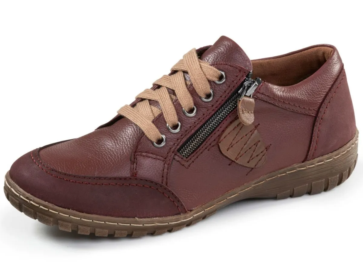 Best ELENA EDEN , bequeme Damen-Schnürschuhe, Weite G, mit herausnehmbarem Fußbett BURGUND