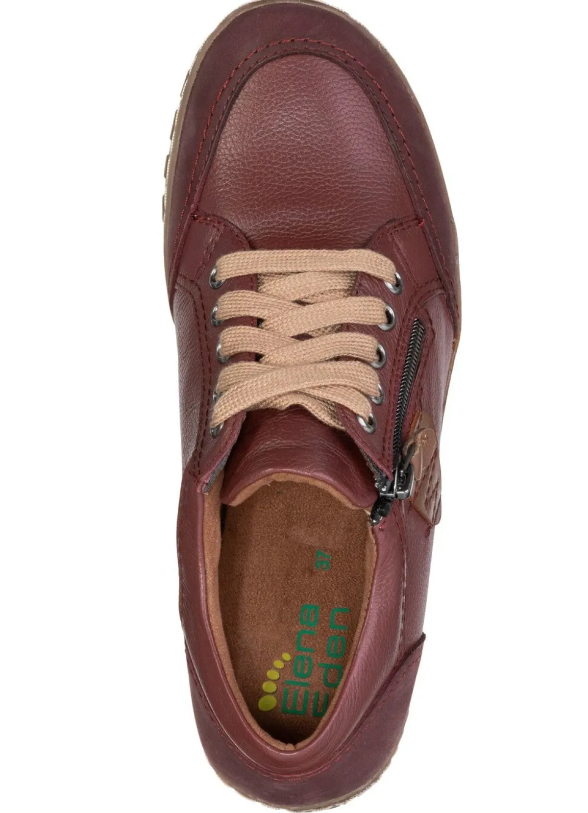 Best ELENA EDEN , bequeme Damen-Schnürschuhe, Weite G, mit herausnehmbarem Fußbett BURGUND